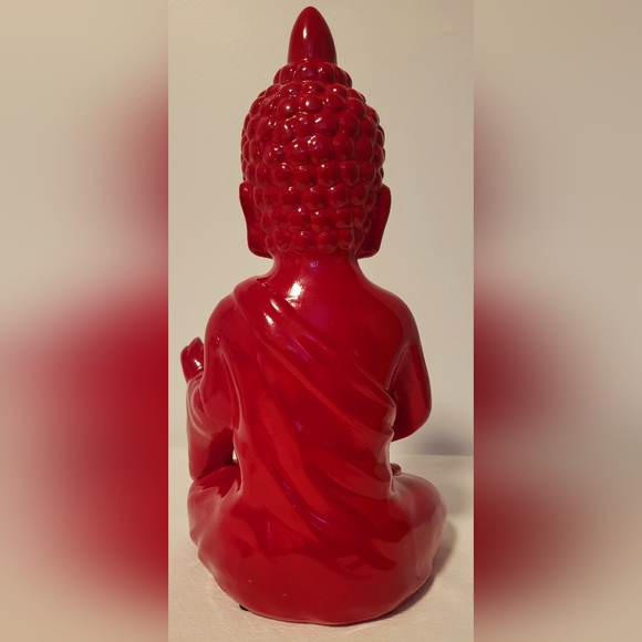 Beautiful decorative Statue in red ceramic of Shakyamuni Buddha in meditation - Picture 5 of 12